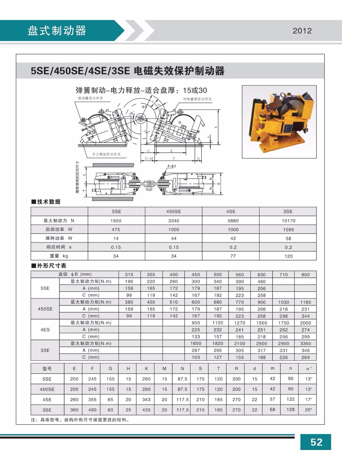 5SE 450SE 4SE 3SE电磁失效保护制动器