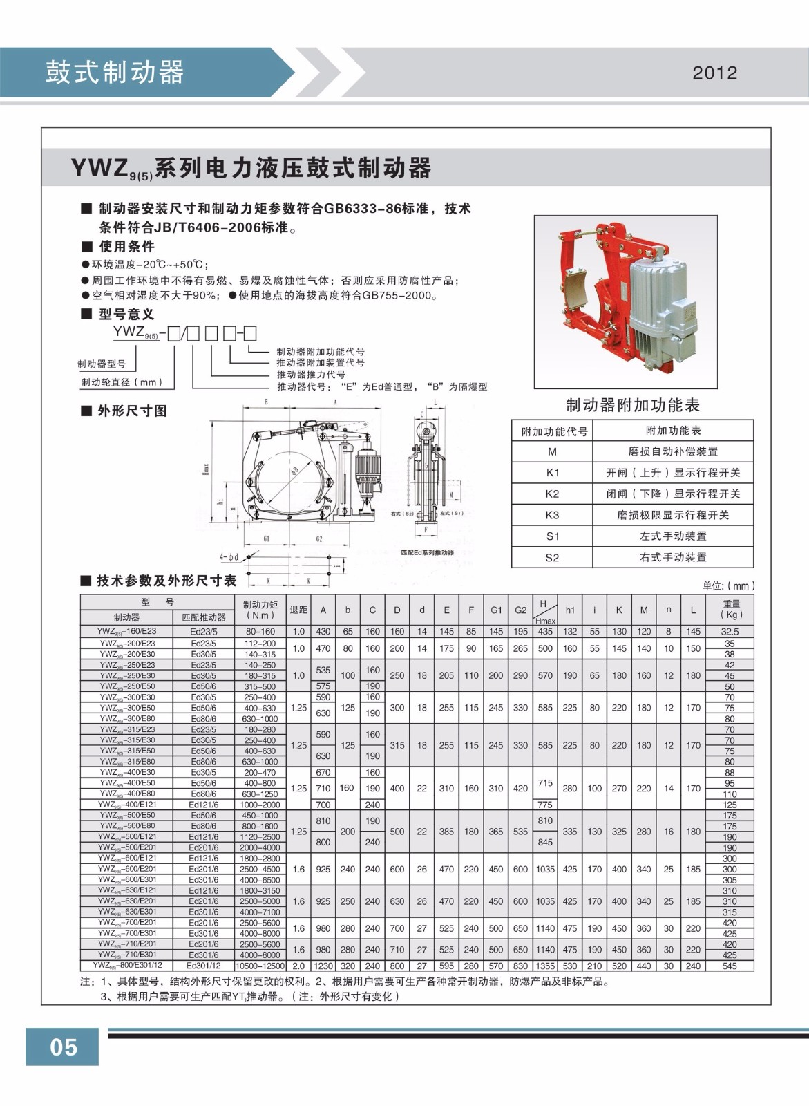 YWZ9(5)系列电力液压鼓式制动器